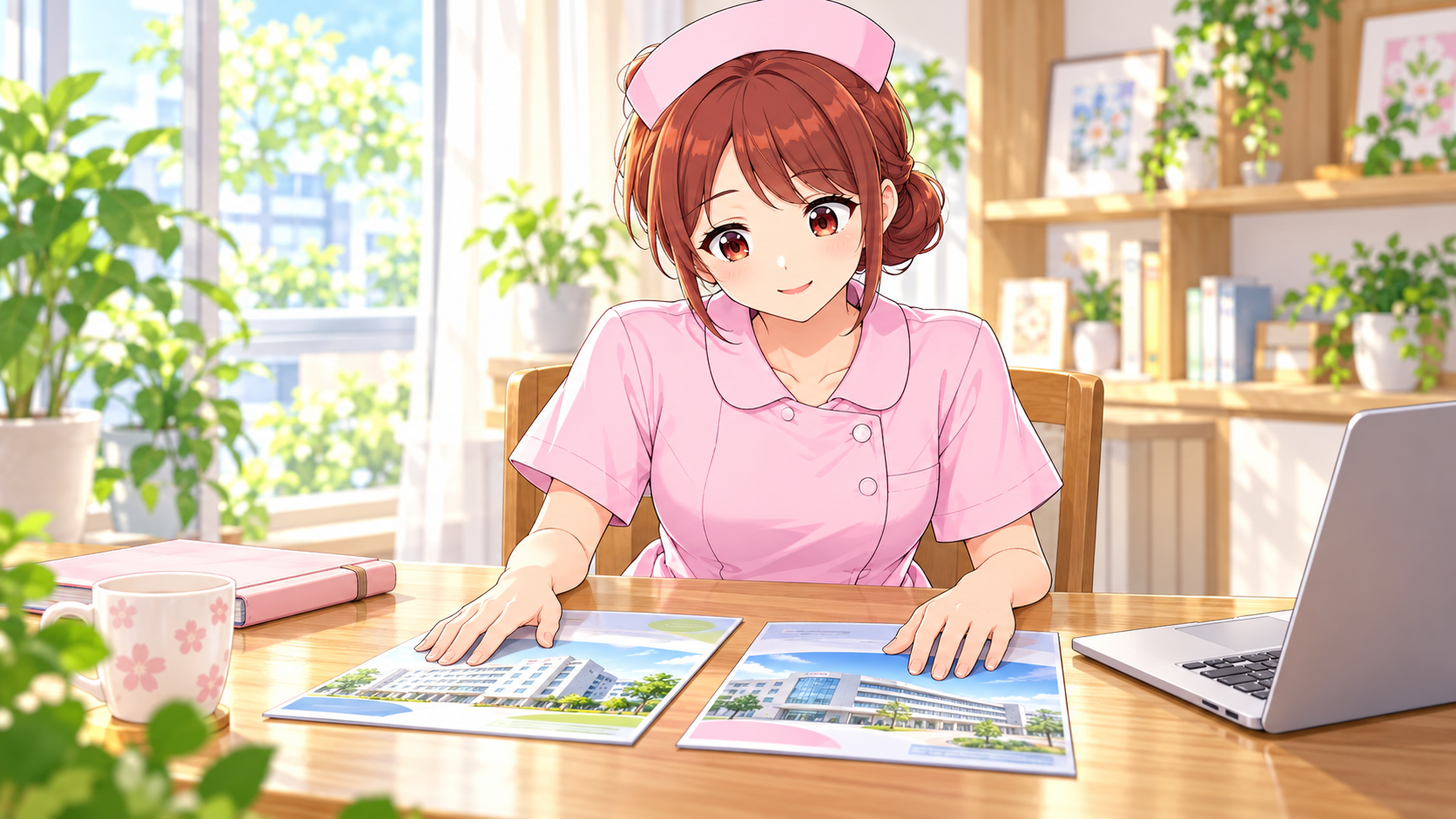 2つの病院案内を見比べるじんちゃん