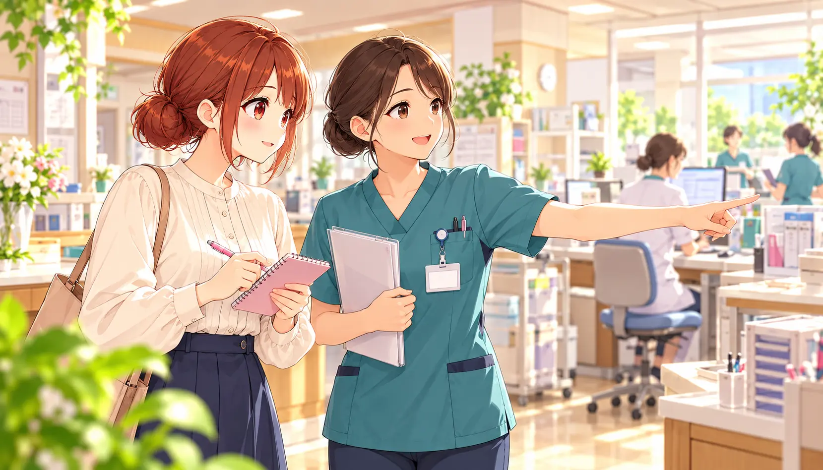 見学で質問事項を確認するじんちゃん