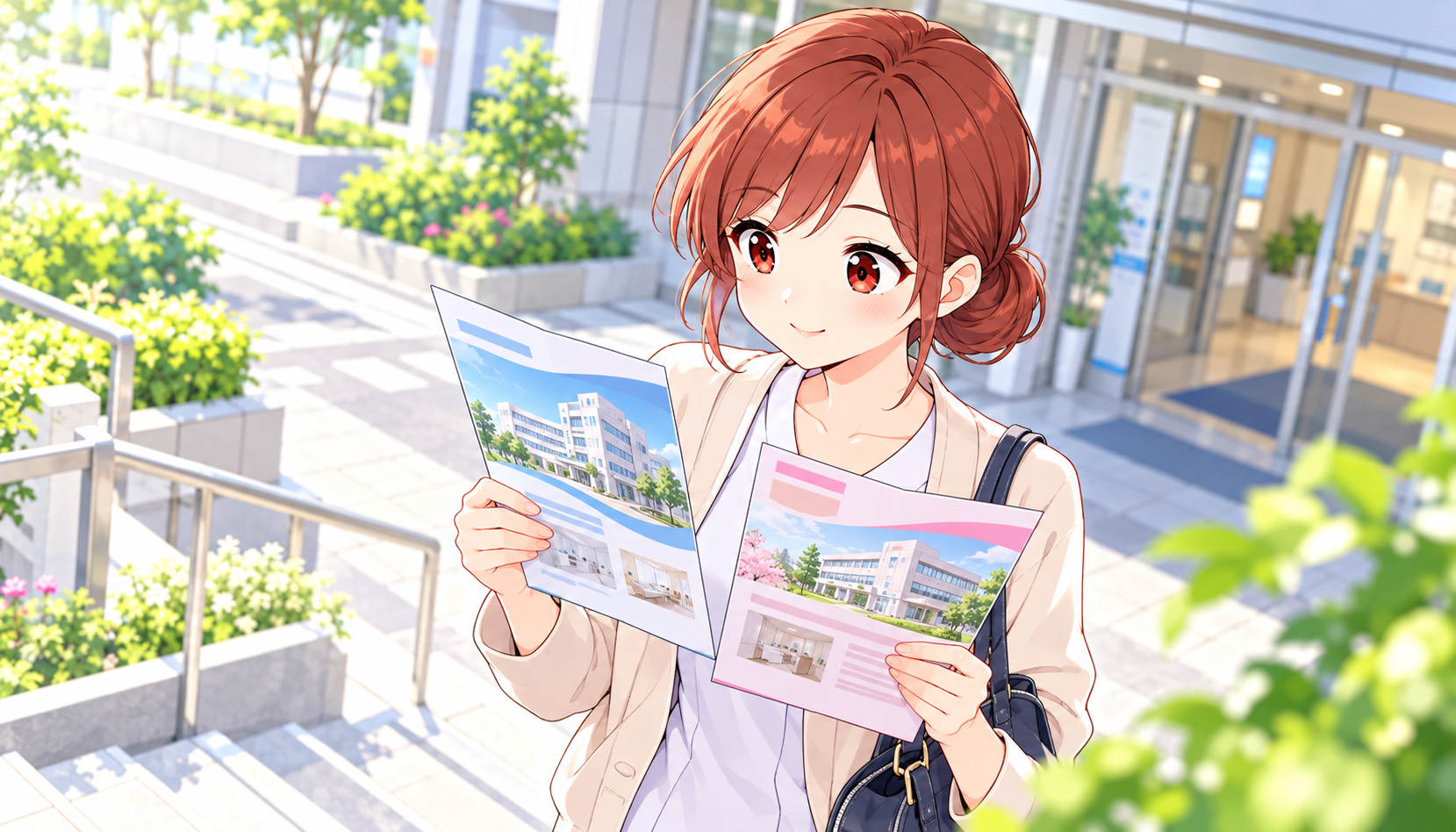 複数の病院の資料を見比べるジンちゃん