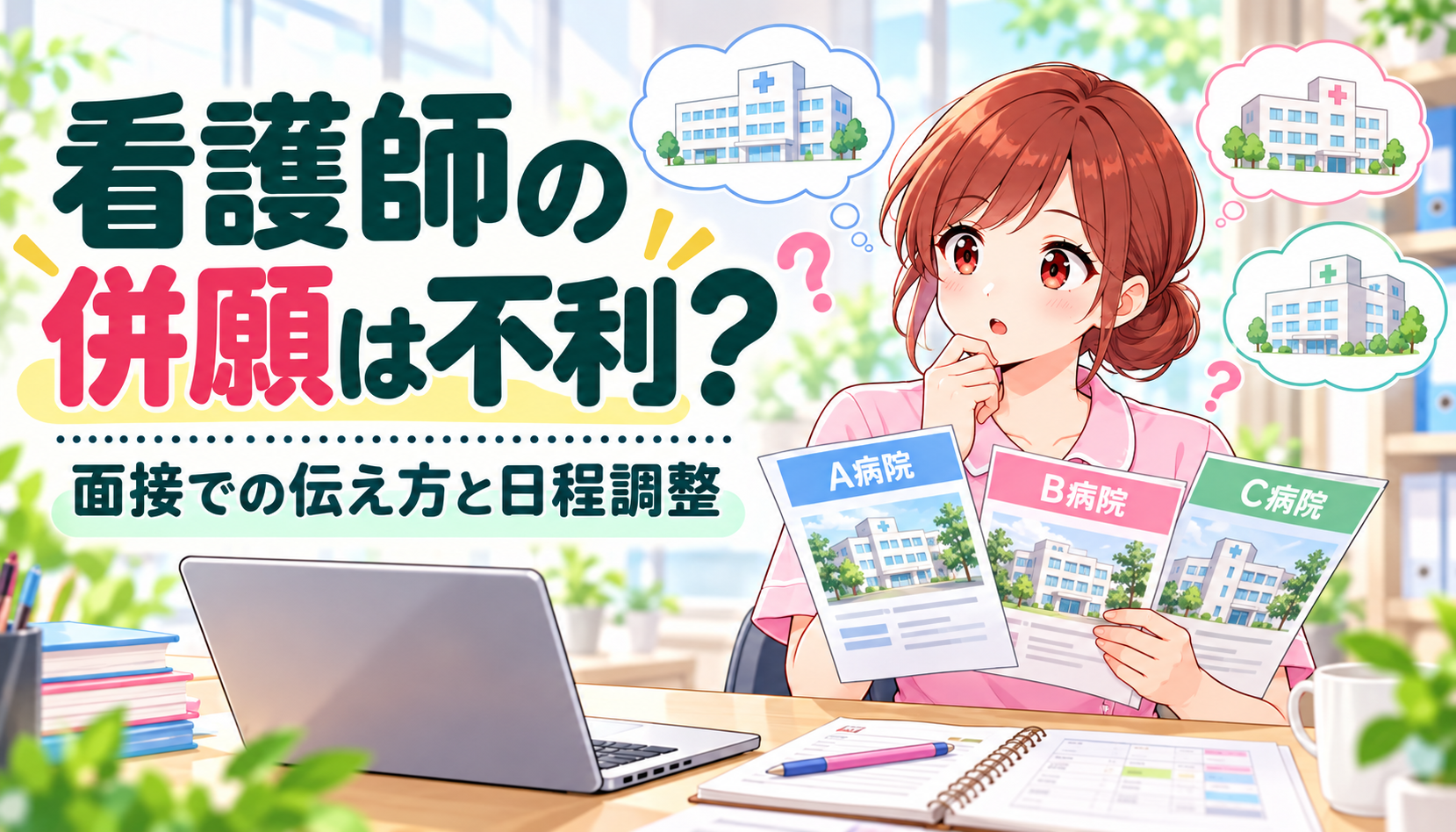 看護師の併願は不利かを考えるジンちゃん