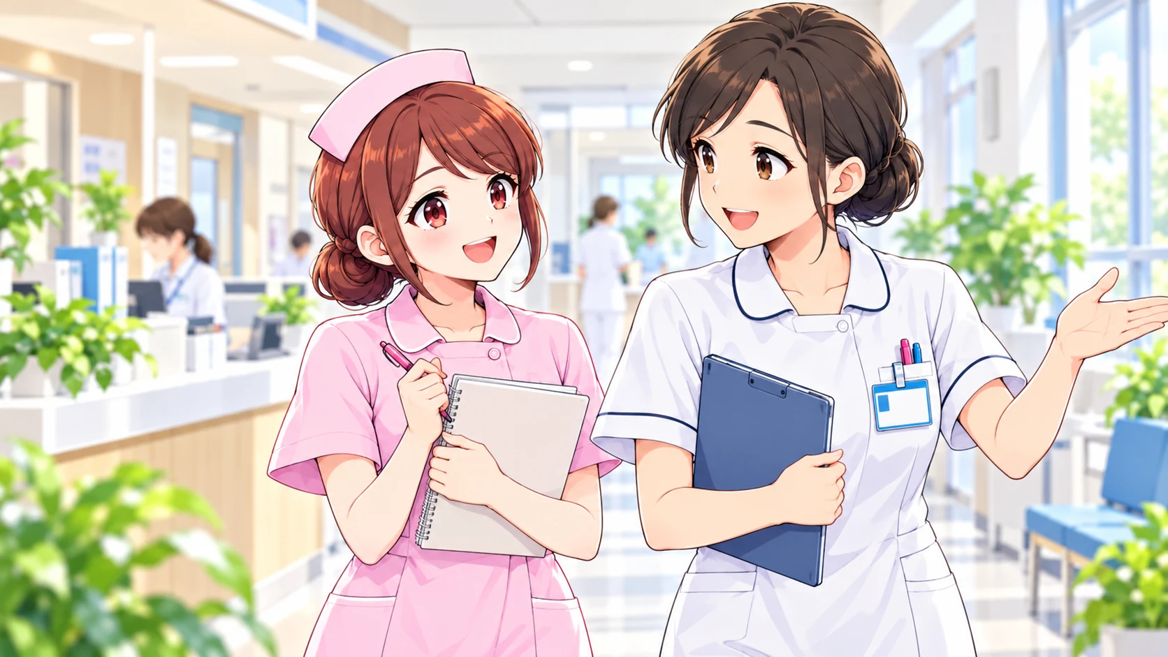 じんちゃんが病院見学で教育体制や夜勤について質問する様子