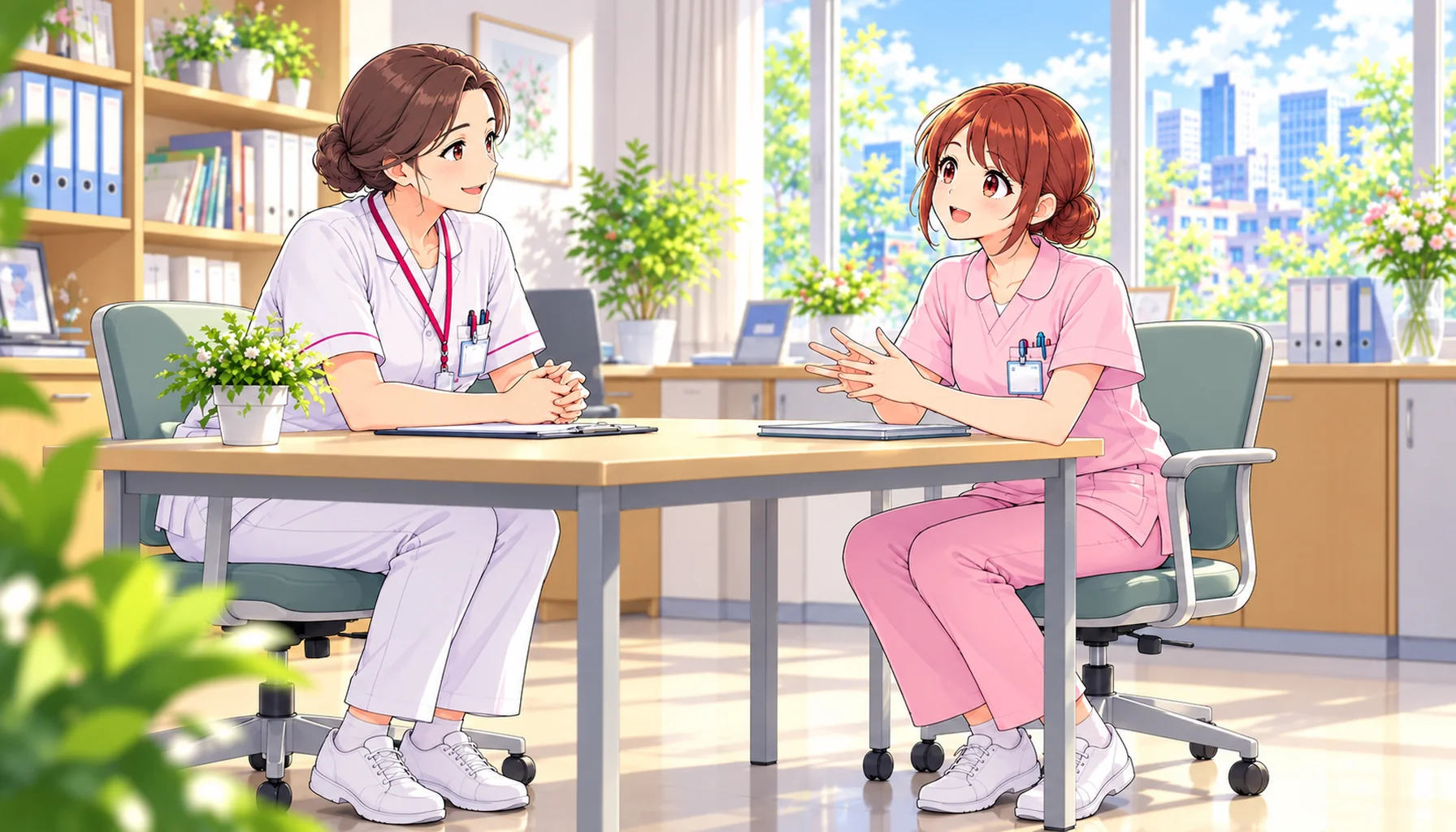 病棟の人間関係について上司に相談する看護師