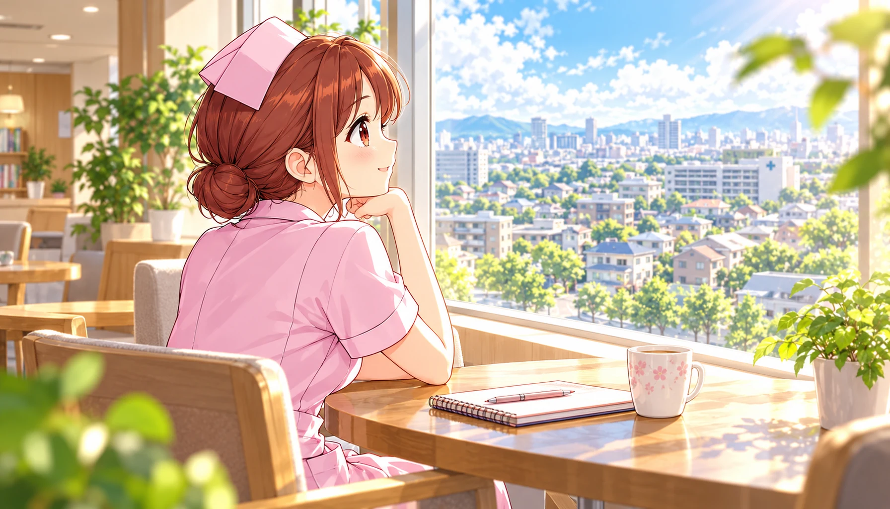 地域の街を眺めながら次にやりたい看護を考えるじんちゃん