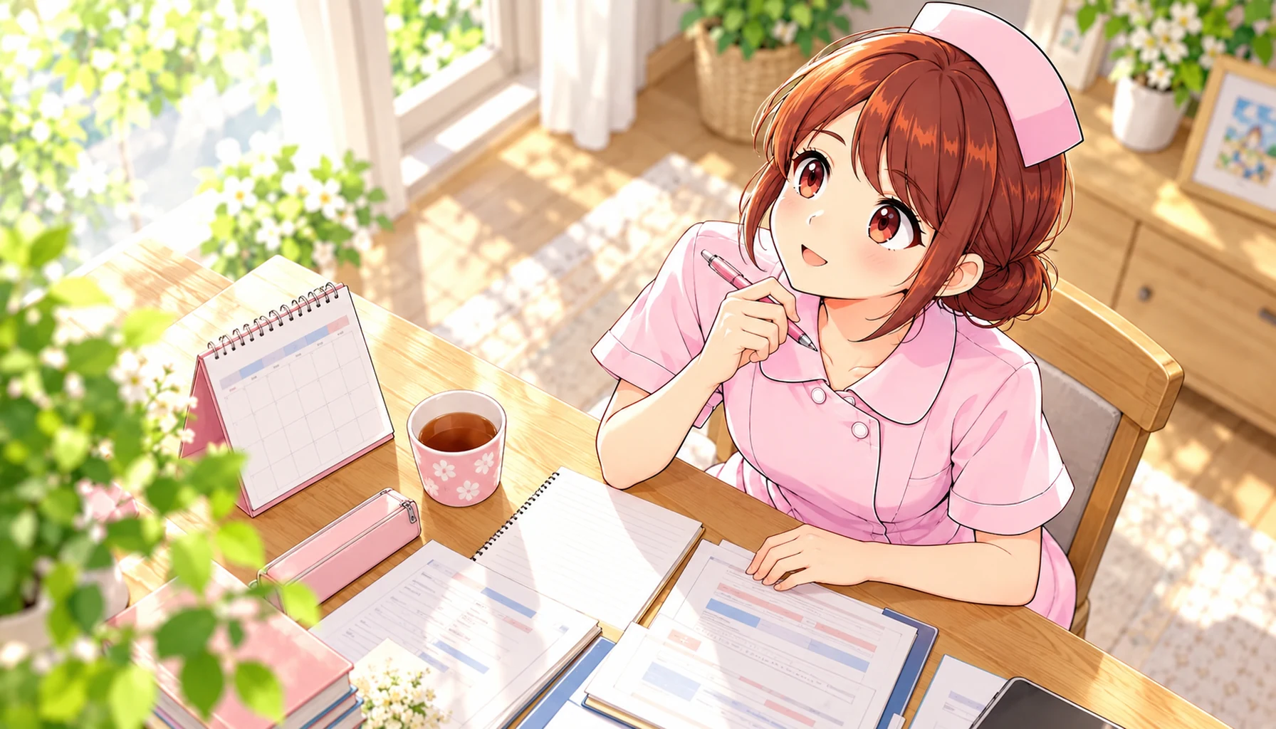 カレンダーと書類を見て転職時期を考えるじんちゃん