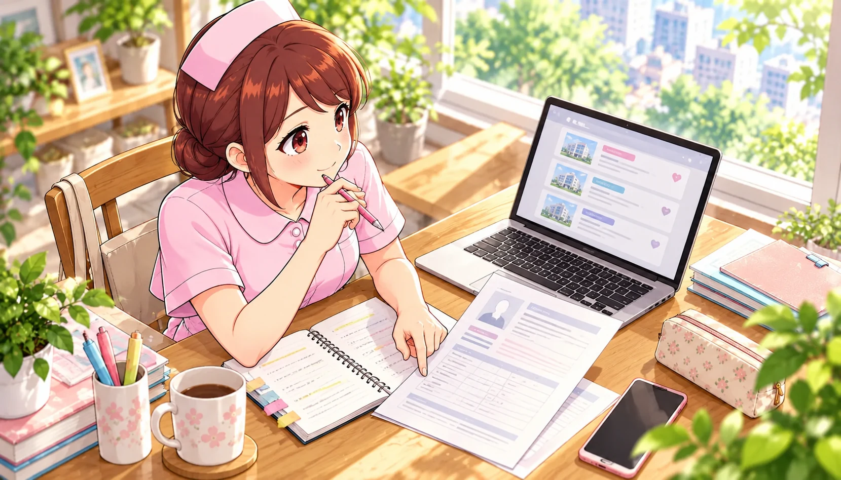 パソコンと応募書類で直接応募と紹介会社の違いを比較するじんちゃん
