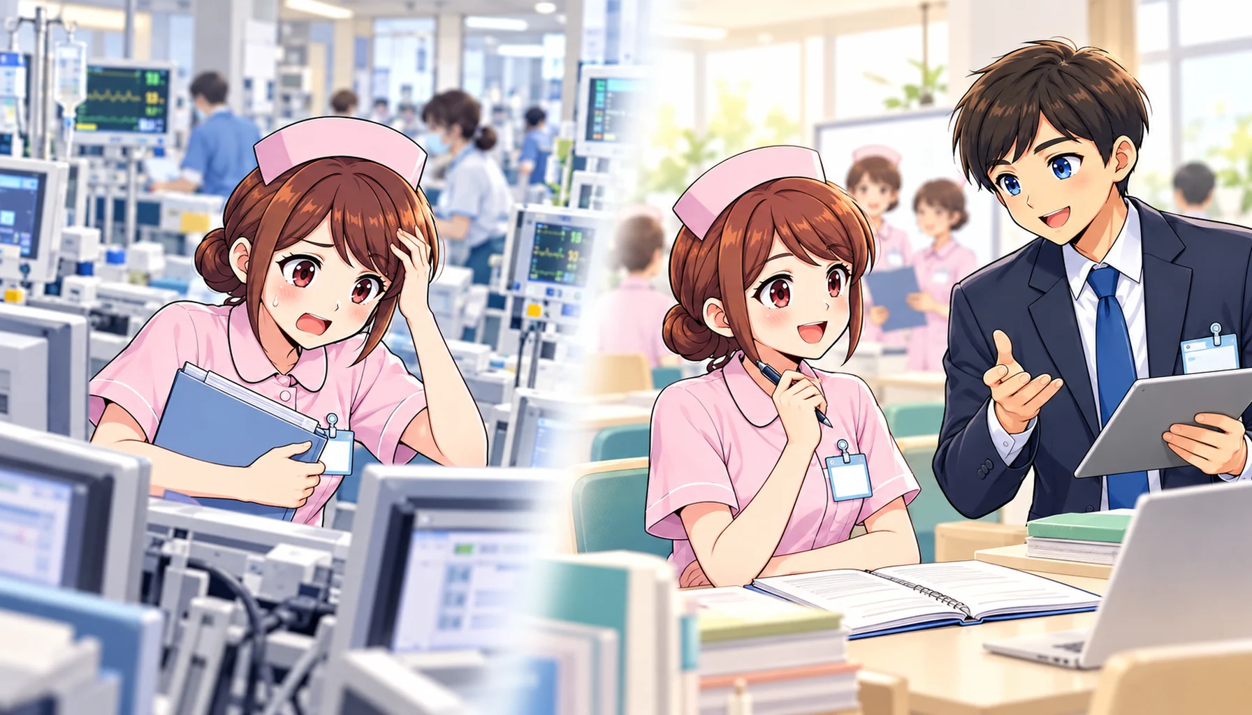 忙しい職場での悩みと次の病院で学び直す希望を表した看護師