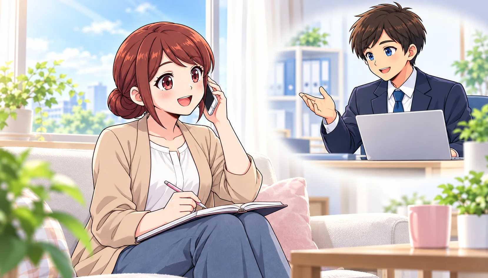紹介会社に応募前の給与の目安を相談するジンちゃん