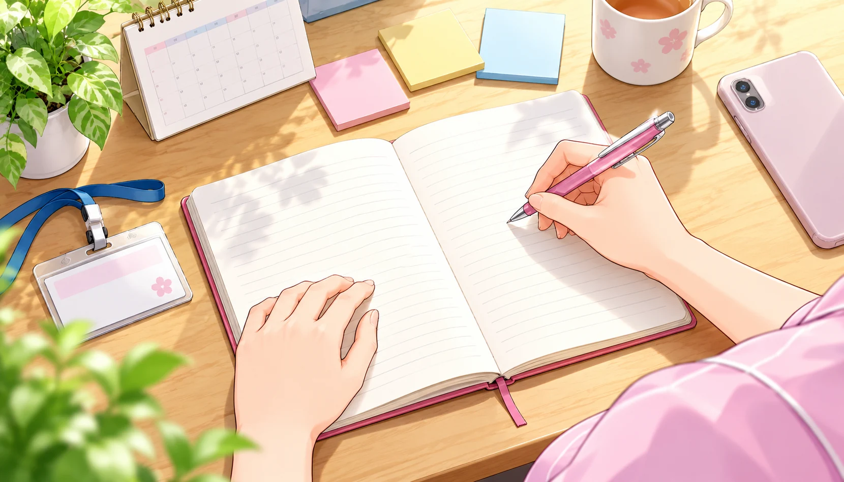 経験や転職の希望条件をノートに書き出す手元